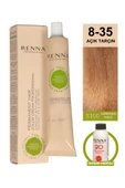Renna Bitkisel Amonyaksız Saç Boyası 60 Ml 8-35 Açık Tarçın Oksidan Hediyeli - 1