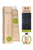 Renna Bitkisel Amonyaksız Saç Boyası 60 Ml 1-1 Mavi Siyah Oksidan Hediyeli thumbnail 1