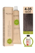 Renna Bitkisel Amonyaksız Saç Boyası 60 Ml 4-35 Kestane Dore Akaju Oksidan Hediyeli thumbnail 1