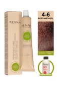 Renna Bitkisel Amonyaksız Saç Boyası 60 Ml 4-6 Kestane Kızıl Oksidan Hediyeli thumbnail 1