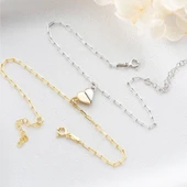 Vaoov 925 Ayar Gümüş Kalp Mıknatıslı Çift Bilekliği thumbnail 1