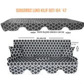 3 Kişilik Lüks Salıncak Kılıf Seti Süngersiz Karaçatı Desen 164x47 - 1