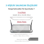 3 Kişilik Lüks Salıncak Kılıf Seti Süngersiz Siz Gri Desenli 164x47 - 4