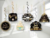 Gold İyi Ki Doğdun 6lı Tavan Süs - 1