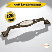 Palmira Eskitme Antik Sarı Metal Kulp (128 mm - 12.8 cm) Mobilya Mutfak Çekmece Dolap Kulpu Kulbu Kulpları - 1