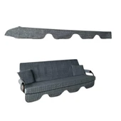3 Kişilik Lüks Salıncak Kılıf Seti Süngersiz Siz Gri Desenli 164x47 - 2