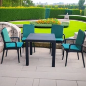 LÜKS ARKALIKLI SANDALYE MİNDERİ 4LÜ 4CM SÜNGERLİ YEŞİL - 3