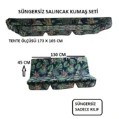 2 Kişilik Lüks Salıncak Kılıf Seti Süngersiz Yaprak Desen 130x45 - 1
