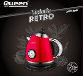 Queen Retro 1700 ML Paslanmaz Çelik Su Isıtıcı Kettle Kırmızı - 2