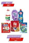 Orta Boy Güçlü Temizlik Seti: Deterjan, Yumuşatıcı, Persil, Pril, K2r ve Bref - 1