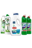 Evde Temizlik Paketi Krem Amonyak750 Ml+domestos 750ml+d2+ Jel 750 Ml+omo Sıvı Active 1690ml - 2