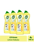 Krem Yüzey Temizleyici Limon Kokulu Klor Boya Fosfat Paraben Içermez 750 ml 4 Adet - 1