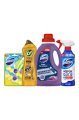 Cif Gold 750ml Domestos Köpük Domestos Yüzey Temizleyici Bahar WC Blok Limon Dip Köşe Temizlik Seti - 2