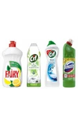 Fairy Sıvı Bulaşık Deterjanı Limonl 1350 ml  Domestos 750 ml Amonyak 750 gr  Tüm Yüzeyler 750 gr - 1