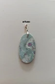 Ruby In Fuchsite Yakutlu Fuksit Kolye Ucu Gümüş Malzemeli 510-4 - 4