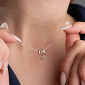 Vaoov 925 Ayar Gümüş Üç Renkli Balık Kolye thumbnail 1