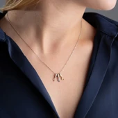 Vaoov 925 Ayar Gümüş Üç Renkli Balık Kolye thumbnail 4