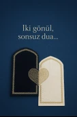 İki Gönül Çift Seccadesi- Krem/Siyah - 1