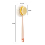 Derin Stok®  2'si 1 Arada Çift Taraflı Uzun Saplı Fırçalı Banyo Vücut Sırt Fırçası Banyo Lifi - 4