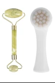 Derin Stok® 2li Set Çift Taraflı Cilt Temizleme Fırçası ve Yeşim Taşı Çift Taraflı Cilt Masaj Aleti - 9