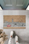 Dijital Baskı Bej London City Paspas K-3152 - 1