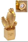 Derin Stok® Led Işıklı Sevimli Kaktüs Dekoratif Masa Lambası Mini Biblo Gece Lambası Gold - 7
