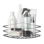 Derin Stok® Kendiliğinden Yapışkanlı Montaj Gerektirmeyen Tek Katlı Banyo Askı Köşe Şampuanlık Siyah - 2