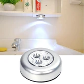 Derin Stok® Kablosuz Spot Pilli Dokunmatik Led Lamba 3 Ledli Dolap Lambası - 2