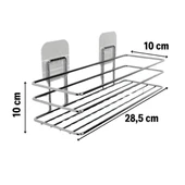 Derin Stok® Kendiliğinden Yapışkanlı Krom Paslanmaz Metal Şampuanlık Banyo Düzenleyici Raf - 3
