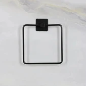 Derin Stok® Kendiliğinden Yapışkanlı Siyah Paslanmaz Metal Kare Havluluk - 4