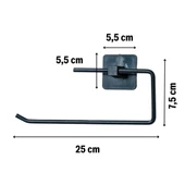 Derin Stok® Kendiliğinden Yapışkanlı Siyah Paslanmaz Metal Rulo Havluluk Aparat - 4