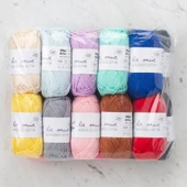 La Mia Mini Mercerized Cotton 20li Paket Renkli El Örgü İpi - 33825 - 3