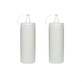 Derin Stok® Şeffaf Kapaklı Sızdırmaz Yağlık Sosluk Şişesi Plastik Yağdanlık 400 ml AP-9028 - 9
