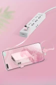 Derin Stok® Cep Tipi Telefon Tutuculu Makaralı Uzayıp Kısalabilen 3'ü 1 Arada USB Şarj Kablosu - 9
