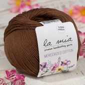 La Mia Mercerized Cotton Koyu Kahverengi El Örgü İpi - 228 - 33579 - 1