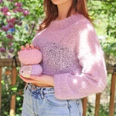 La Mia Alpaca Boucle 50 Gr Mavi El Örgü İpi - L339 - 34390 - 5