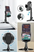 Derin Stok® Masaüstü Telefon Standı 360 Derece Dönebilen Başlıklı Ayaklı Telefon Tripodu - 9