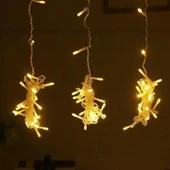 Derin Stok® 8 Fonksiyonlu 200 Led 10 Saçak Şerit Led 2x2 Perde İp Led  (Gün Işığı) - 4