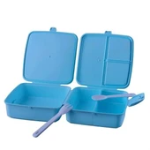 Derin Stok® Kendiliğinden Kaşık Çatallı Beslenme Kutusu 4 Bölmeli Çocuk Beslenme Kabı Saklama Kutusu - 3