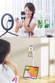 Derin Stok® Masa Üstü Tablet ve Telefon Tutucu Plastik Aparat Beyaz Telefon Standı - 10