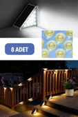 Derin Stok® 8 Adet Üçgen  Güneş Enerjisi ile Şarj Olan Dış Mekan Solar Basamak Köşe Lambası - 9