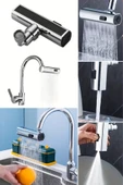 Derin Stok® 3 Farklı Modlu Çok Amaçlı Musluk Adaptörü Evrensel Musluk Başlığı Şelale Musluk - 6