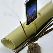 Derin Stok® 6 x 1 cm Girişli Kılıflı Bambu Ağacı Akustik Ses Yükseltici Aparat - 4