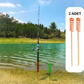 Spiral Olta Tutucu Kamış Ayağı 2 Adet Turuncu thumbnail 1