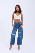 7086 KOT PANTOLON-MAVİ - 2