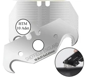 KALİTE Kancalı Rötuş Bıçak Yedeği Kesme Boynuz Bıçak Halıcı Bıçağı 10'lu Paket 18.8x51.5x0,61mm thumbnail 1