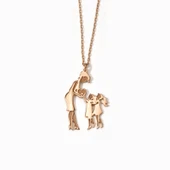 14 Ayar Altın Kaplama Anne ve İki Kız Çocuk Aile Aşk Gümüş Kolye - CN00445 thumbnail 4