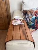 Koltuk Kenarı Katlanabilir Yan Sehpa – Portatif Ahşap Tepsi - 40X30 - 1