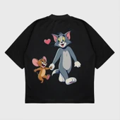 Oversize 'Tom & Jerry' Baskılı T-Shırt - 1