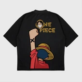 Oversize 'One Piece' Baskılı T-Shırt - 1